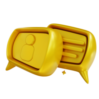 chat de negocios de oro de ilustración 3d png