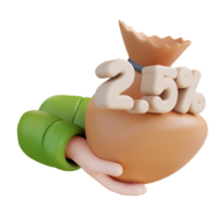 mão de ilustração 3D dando esmola png