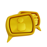 chat de negocios de oro de ilustración 3d png