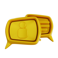 3D Illustration golden business chat png