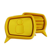 chat de negocios de oro de ilustración 3d png