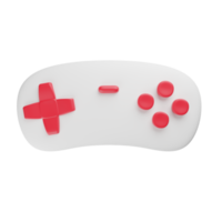 White gamepad with red buttons 3d cartoon icon png