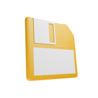 disquete amarillo de computadora de los años 90 3d renderizado. png