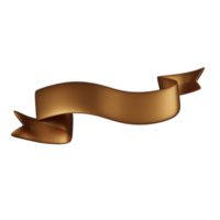 icône de ruban d'étiquette vierge d'or illustration de rendu 3d png