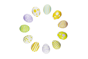 Colorful Easter eggs circle without background png