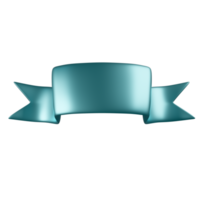 Blue blank label ribbon icon 3d render illustration png