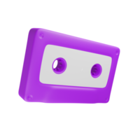 cinta de audio púrpura icono 3d png. png