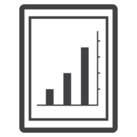 tablet pc met diagram tabel icoon png