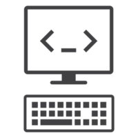 Computermonitor mit Code-Programmiersymbol png