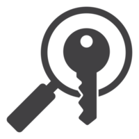 magnifying glass with key icon. png