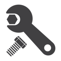llave ajustable metal, herramientas de mantenimiento y equipo icono sólido png