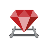 Ruby on the rail track train icon png