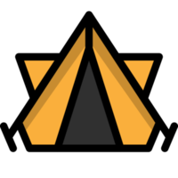 tent icon, lineal color style png