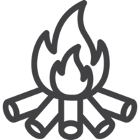 Lagerfeuer-Symbol, Feuerstelle, einfache dünne Linien-Icon-Sets png