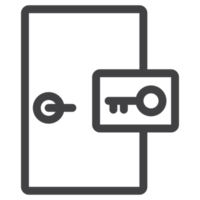 Schlüsselkarte mit Tür, Liniensymbol png