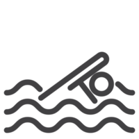 Schwimmbad oder Meeresstrand, Symbol für dünne Linie png