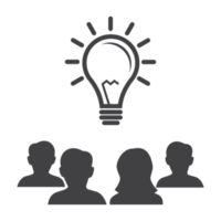 ideia de lâmpada, ícone de reunião png