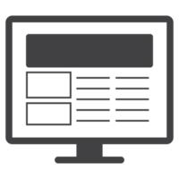 Display monitor screen computer. solid icon png