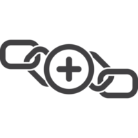 cross chain with plus sign icon png