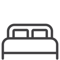 cama de hotel com travesseiro, ícone simples de linha fina png