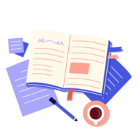 studying book illustration png
