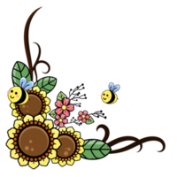 floral coloré avec abeille png