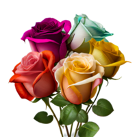 bouquet de roses isolé sur fond transparent png