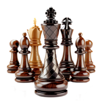 piezas de ajedrez rey y soldado sobre fondo transparente. concepto de liderazgo png