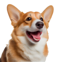 cão bonito e feliz em um fundo transparente. ai gen png