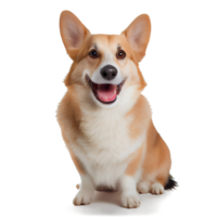 cute and happy dog on a transparent background. AI gen png