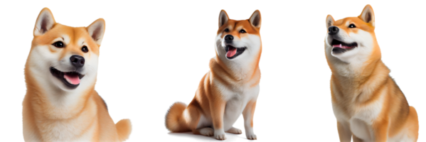 cute and happy dog on a transparent background. AI gen png