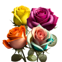 Bouquet of roses isolated on transparent background png