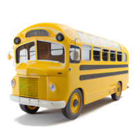 cute yellow school bus on transparent background png