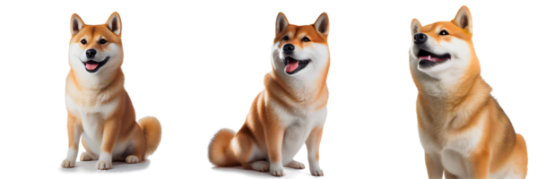 cute and happy dog on a transparent background. AI gen png