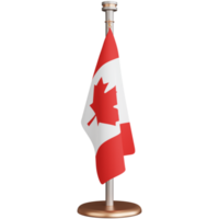 rendu 3d du mât de drapeau du canada isolé png