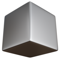 3d rendering metal box isolated png