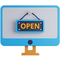 3d rendering open board computer isolated png