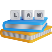 3d rendering two books with law dice isolated png