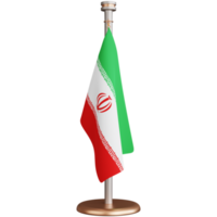 rendu 3d du mât de drapeau iranien isolé png