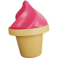 3d rendering strawberry ice cream isolated png