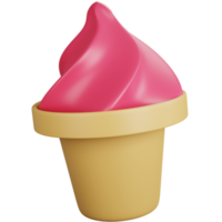 Glace à la fraise de rendu 3d isolée png