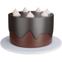 3D rendering delicioso pastel de chocolate aislado png