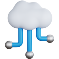 3d interpretazione nube connessione isolato png