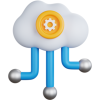 Connexion cloud de gestion du rendu 3d isolée png