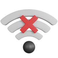 3d rendering wifi network no connection isolated png