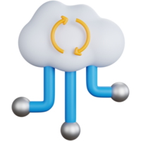 Nube de recarga de representación 3d aislada png