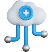 3d rendering add cloud connection isolated png