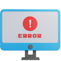 computadora de error de renderizado 3d aislada png