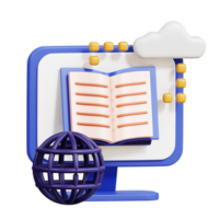 biblioteca formazione scolastica 3d icona png