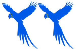 Flying Macaw Bird Silhouette for Logo, Pictogram, Art Illustration, Website or Graphic Design Element. Format PNG